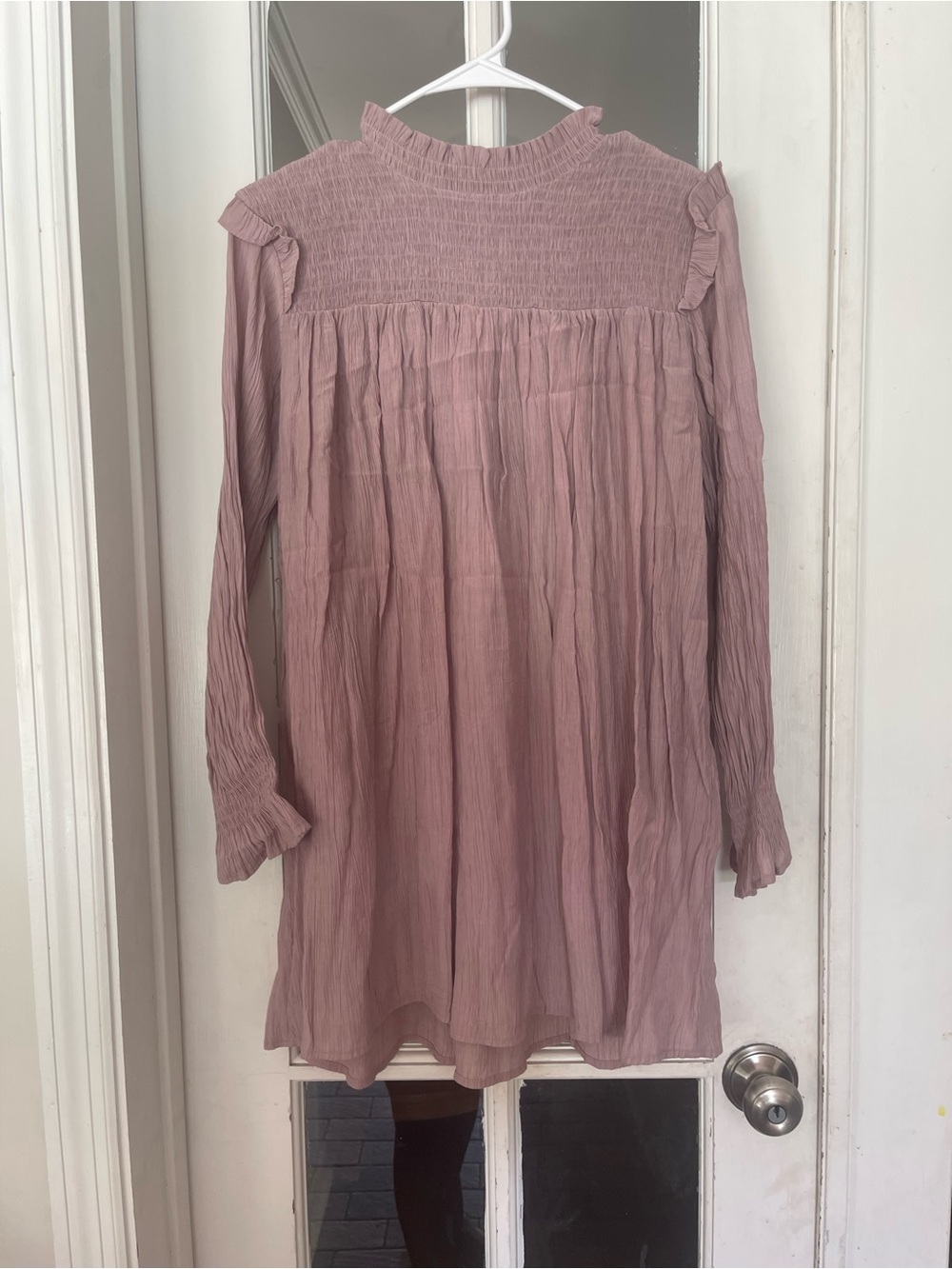 Pleat. Girls' Dusty Pink Smocked Casual Dress